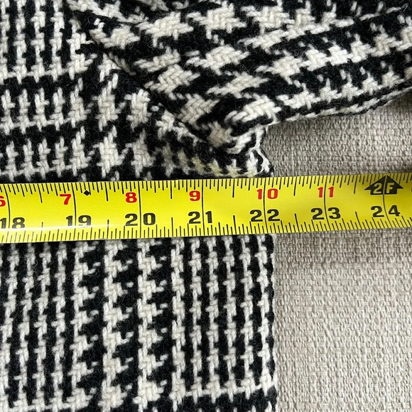 Ralph Lauren Coat Women’s 16 Houndstooth Black & White Cropped Wool Blend Blazer - Picture 6 of 7